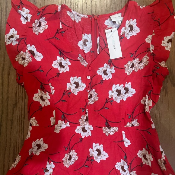 NWT Pleione Button Front V-Neck Flower Print Dress-Size Medium - Picture 7 of 12